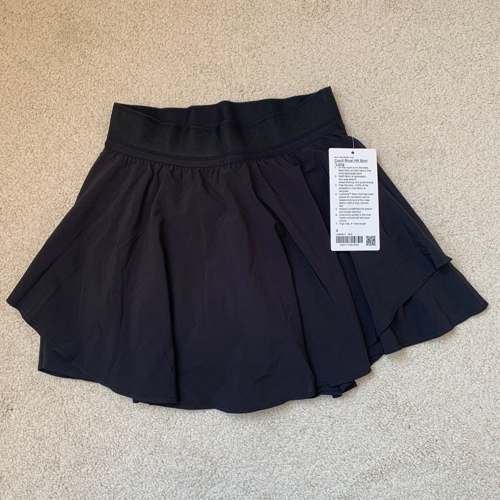 NWT lululemon black skirt